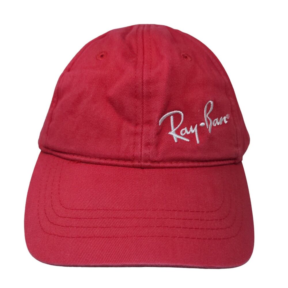 Ray-Ban Slideback Hat Red One Size Adjustable Embroidered Vented Holes